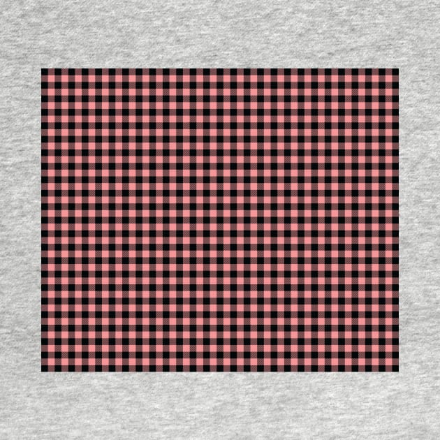 Gingham Check Pattern Stripes Black and Pink by GDCdesigns